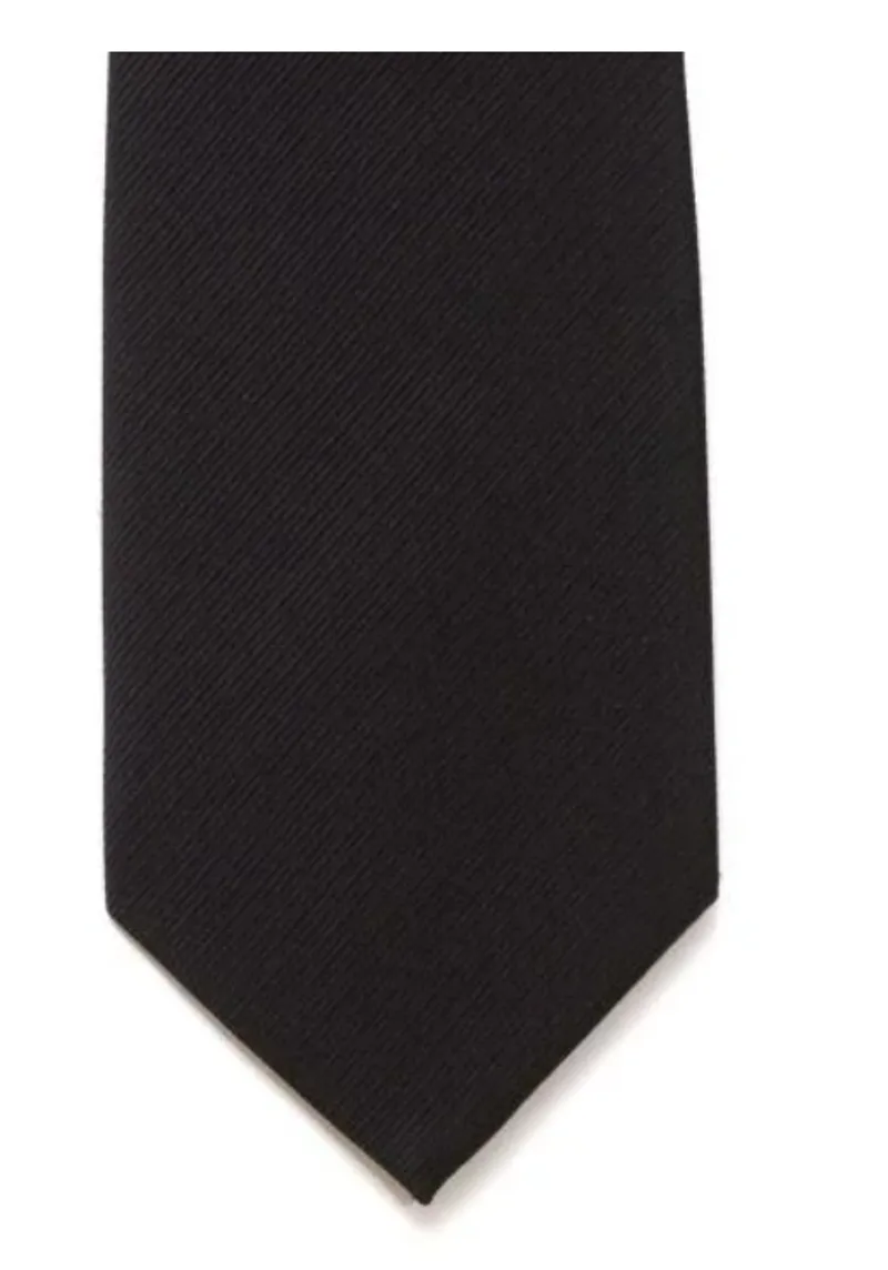 L.A. Smith Plain Silk Tie Black S5007/2